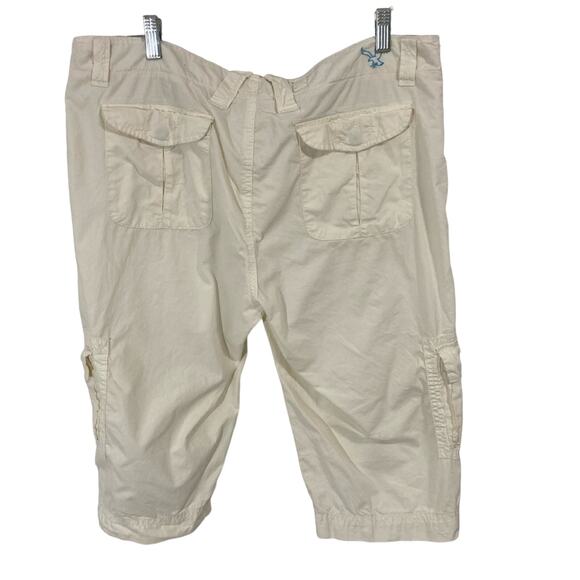American Eagle cream cargo capris pedal pushers Y2K 90s vintage inspired size 14 - Picture 6 of 8